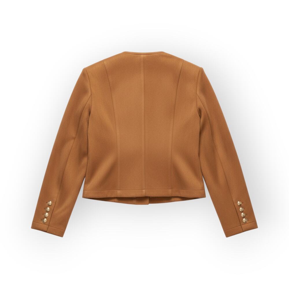 Commense Camel Suede-Effect Button Jacket – Tailo… - image 4